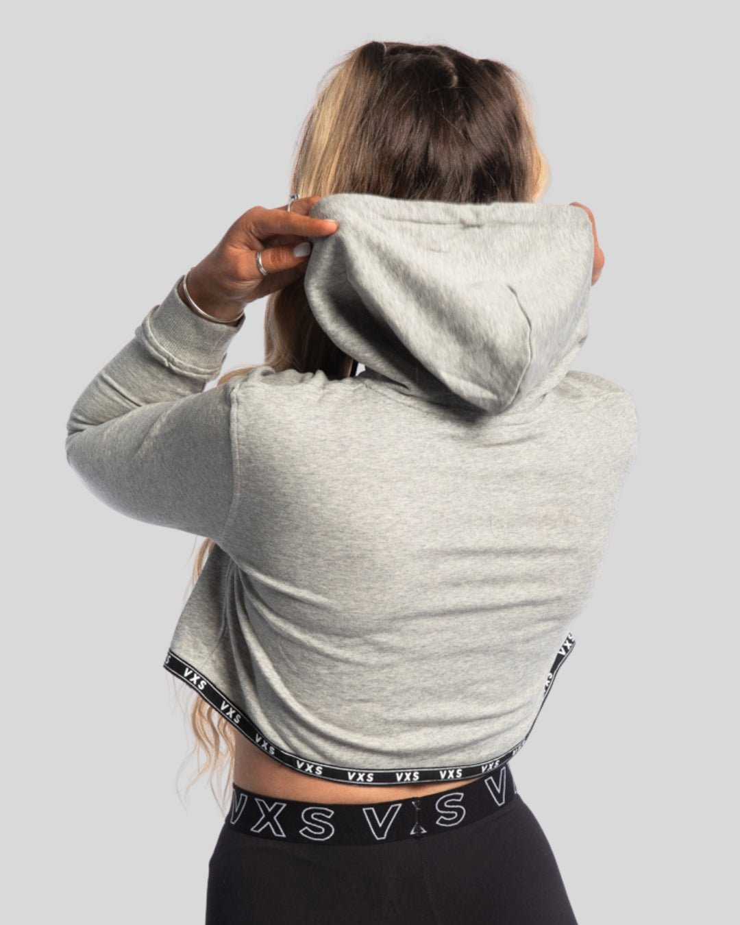 CROP Hoodie [Grey] - VXS GYM WEAR