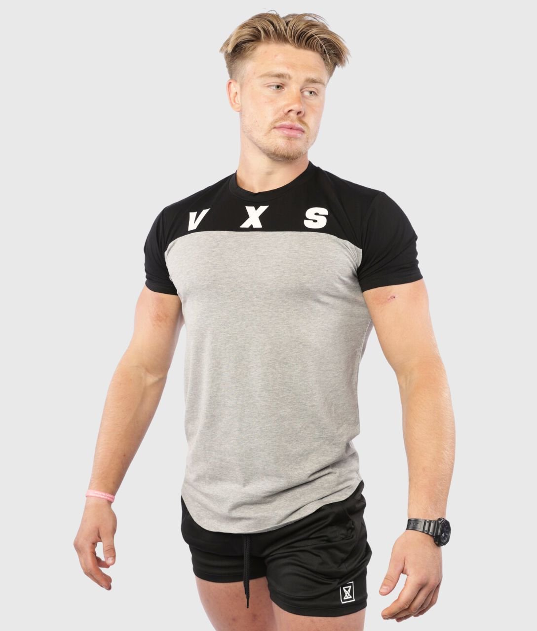 FUSION T - Shirt [Grey/Black] - VXS GYM WEAR