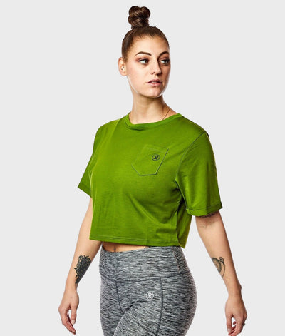 Pro Crop-Tee [Green] - VXS GYM WEAR